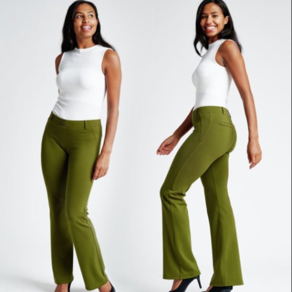 Betabrand Fern Green Skinny Leg Yoga Dress Pants Wonen’s Large Petite LP